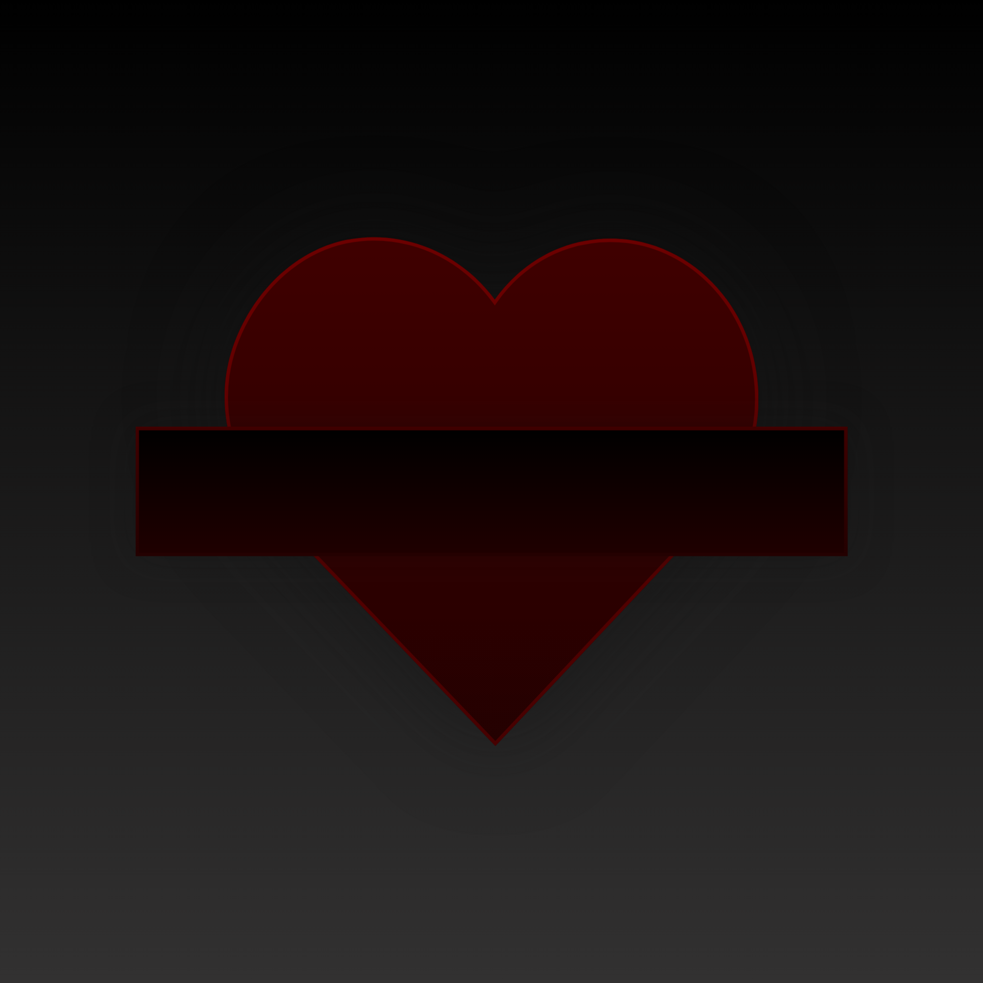 RedHart Studios dark red heart and blank bar emblem